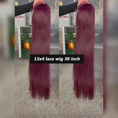 Tuneful Super Deal 99j Burgundy Color 4x6 Ready Go 13x4 Lace Front Human Hair Wigs Straight Wigs queenleora Recommend