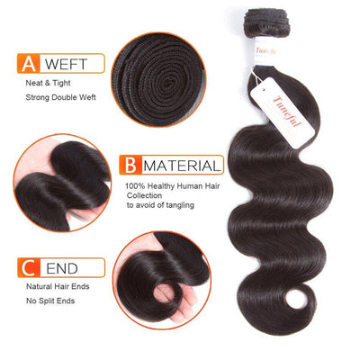 Tuneful3 Bundles Remy Hair Weft Weave Extensions Natural Color Can By Dyed 100% Human Hair Bundles - Tuneful Hair
