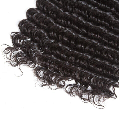 Tuneful Brazilian Deep Wave Human Hair Weave 3 Bundles Remy Hair Weft Weaving Extensions Natural Color Can Be Dyed Bleached - Tuneful Hair