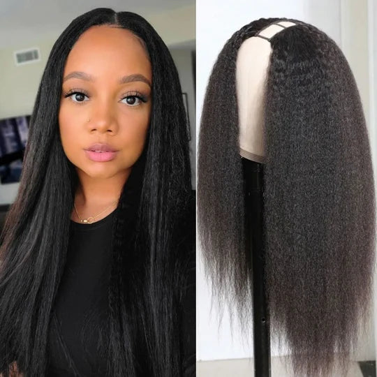 Tuneful Full And Thick Kinky Straight U Part Wig Glueless Human Hair Wigs