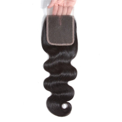 Tuneful 10A Body Wave Human Hair 4 Bundles With 4x4/5x5 Lace Closure 100% Remy Human Hair
