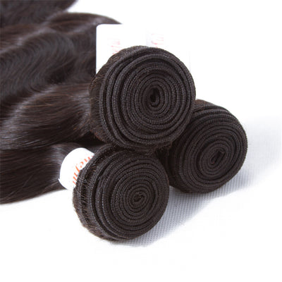 Tuneful 10A Body Wave Human Hair 3 Bundles With 4x4/5x5 Lace Closure 100% Remy Human Hair