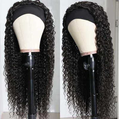 Tuneful Water Wave Headband Wigs Human Hair Wigs For Women