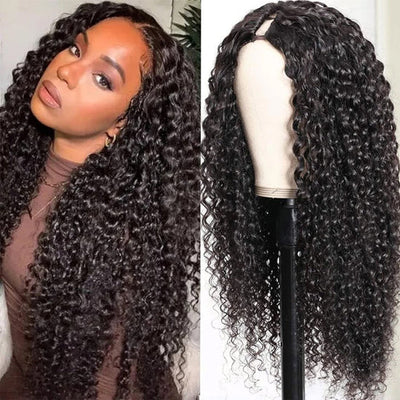 Tuneful Jerry Curly U Part Wig Meets Real Scalp Glueless Wigs Virgin Human Hair 180% Density