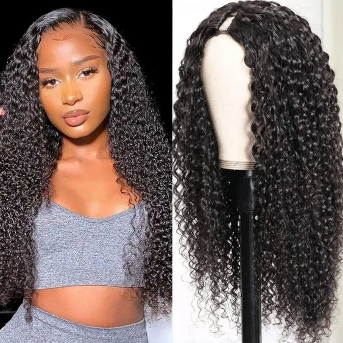 Tuneful Jerry Curly U Part Wig Meets Real Scalp Glueless Wigs Virgin Human Hair 180% Density