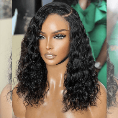 Tuneful Deep Wave Human Hair Bob Wigs Elegant Short Wavy Wigs