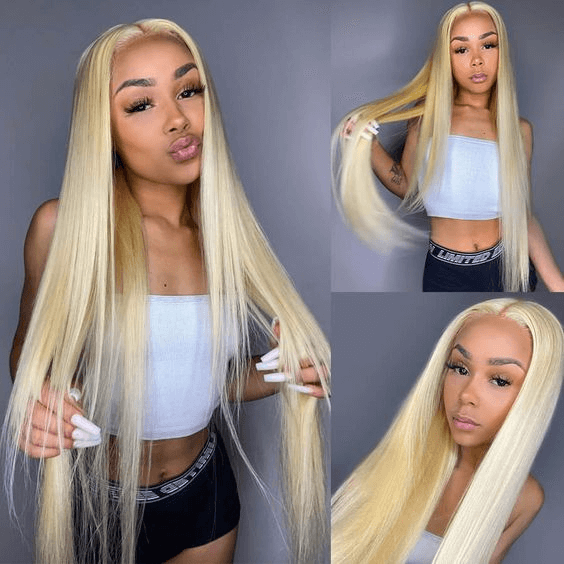 Tuneful 613 Blonde 4x4 HD Lace Closure Human Hair Wigs 180% Density