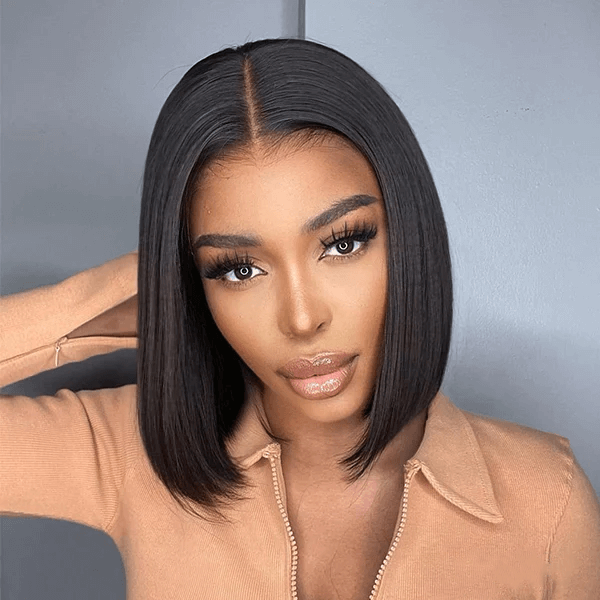 Tuneful 4x4 Short Bob Wigs Human Hair Lace Closure Wigs Straight
