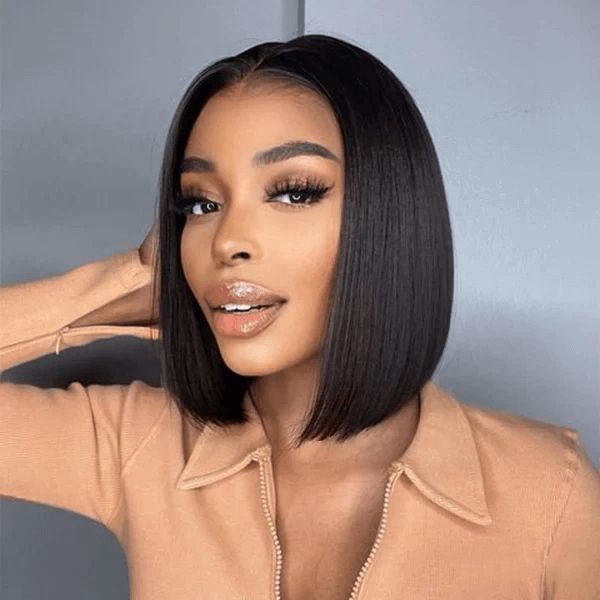 Tuneful 4x4 Short Bob Wigs Human Hair Lace Closure Wigs Straight