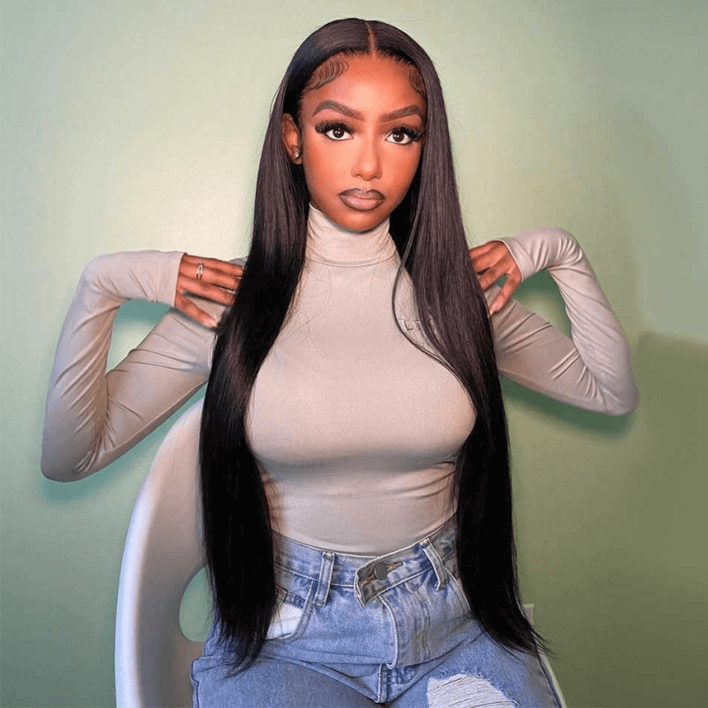 Tuneful 13x6 Transparent Lace Front Human Hair Wigs Brazilian Straight 5x5 Lace Closure 6x4 Wear Go Wig