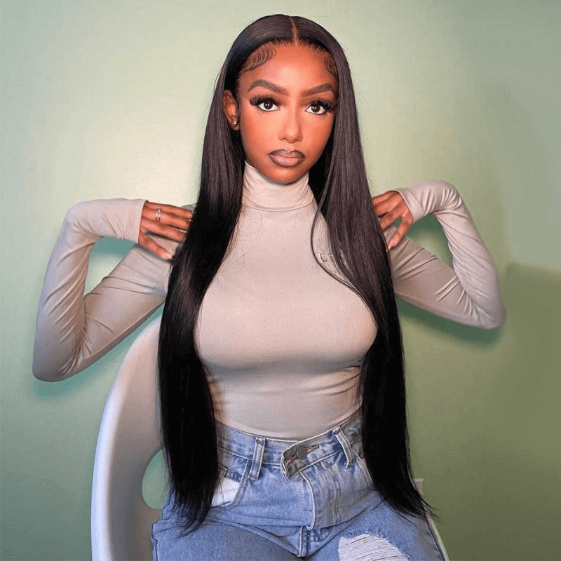Tuneful 13x4 13x6 Transparent Lace Front Human Hair Wigs Brazilian Straight Frontal Wigs 180% Density