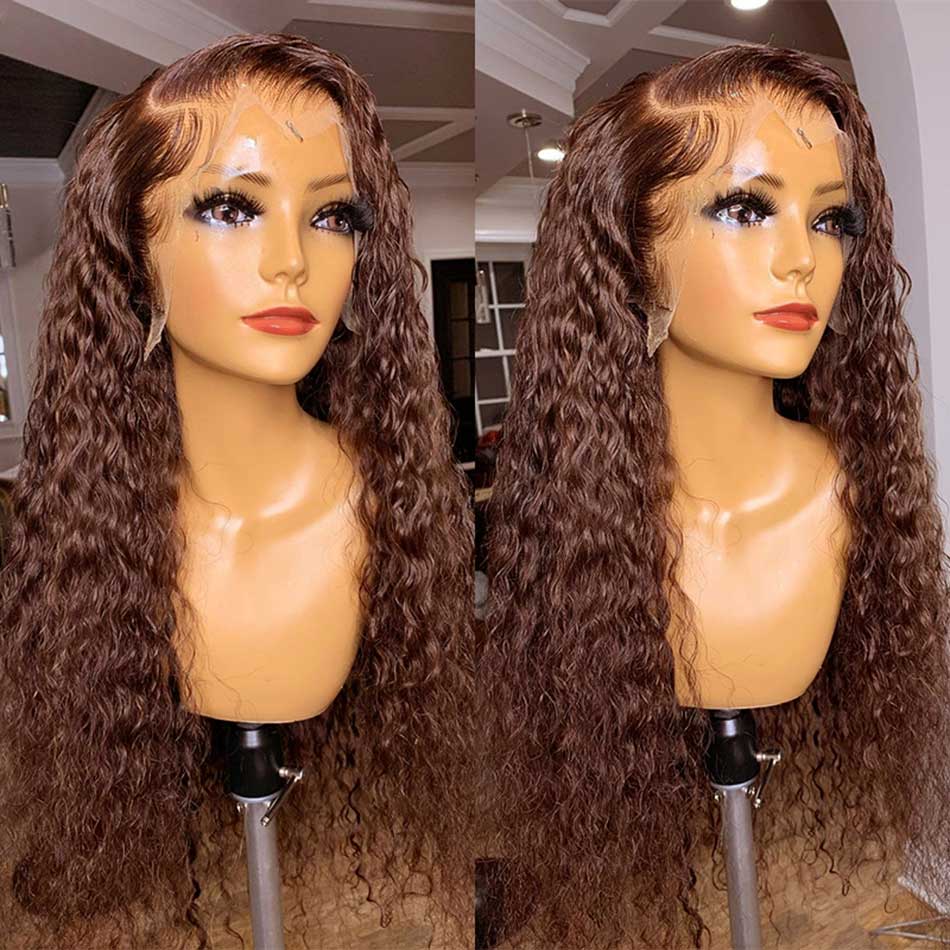 Tuneful Glueless Brown Colored Curly Human Hair Wigs For Black Women