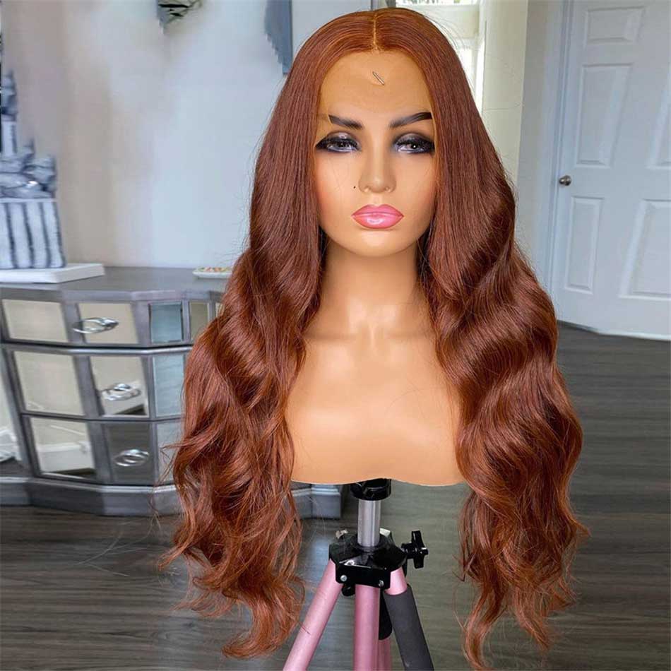 Tuneful Glueless #30 Brown Colored 13x6 5x5 4x6 Glueless Lace Frontal Closure Human Hair Wigs Body Wave Wigs 180% Density