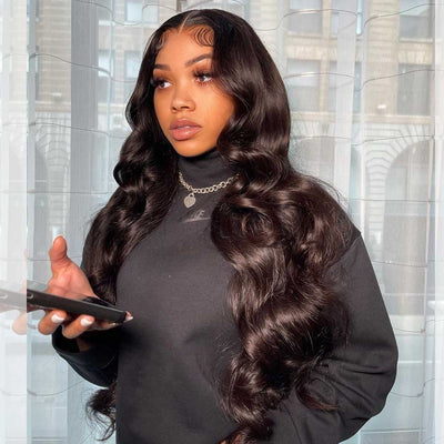 Tuneful 5x5 Transparent Lace Closure Remy Human Hair Wigs Raw Indian Body Wave 180% Density