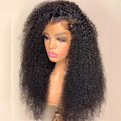Tuneful Kinky Curly 13x6 Transparent Lace Front Human Hair Wigs Skin Melt 5x5 closure wigs
