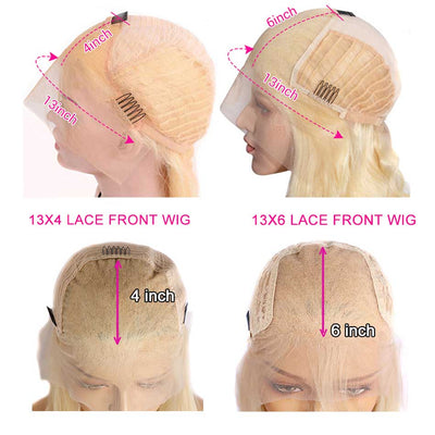 HD Transparent 13x4 13x6 613 Blonde Lace Front Human Hair Frontal Wigs Straight 180% Density