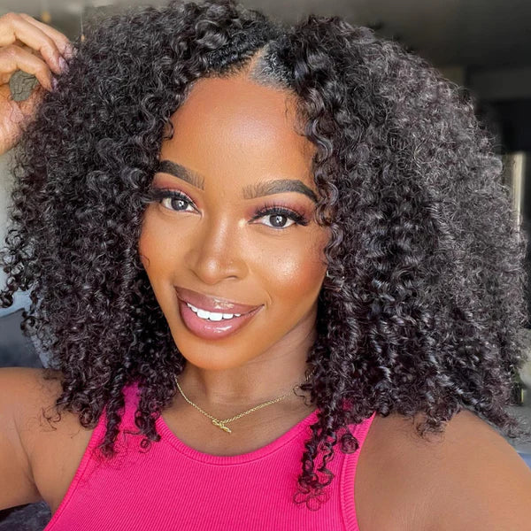 Tuneful Kinky Curly No Lace No Glue V Part Wig Affordable Wigs For Women Beginner Friendly Wear and Go