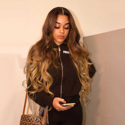 Tuneful Glueless Ombre Brown Body Wave 13x6 5x5 6x5 Lace Front Closure Human Hair Wigs