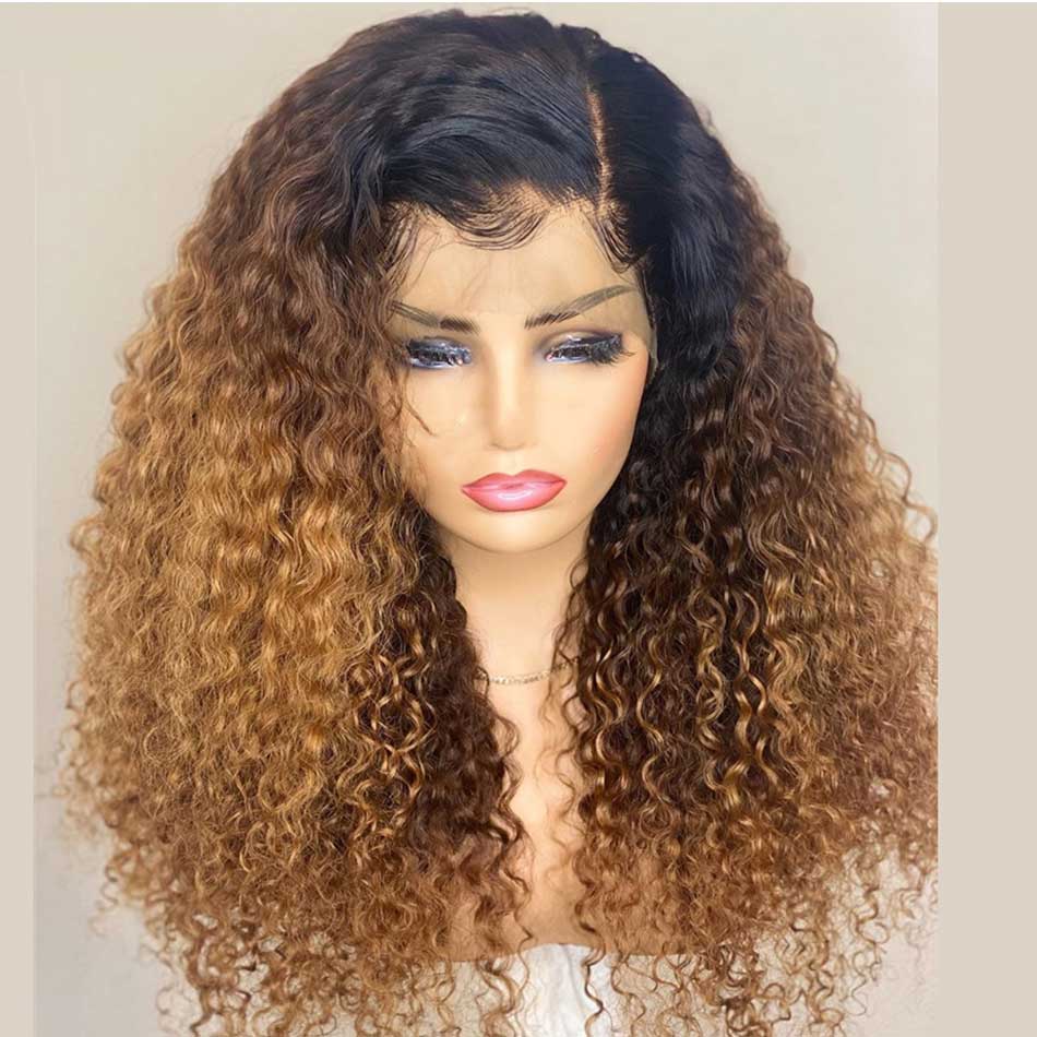 Tuneful Glueless Ombre Blonde Colored Curly 13x6 5x5 6x5 Lace Front Closure Human Hair 180% Density Wigs