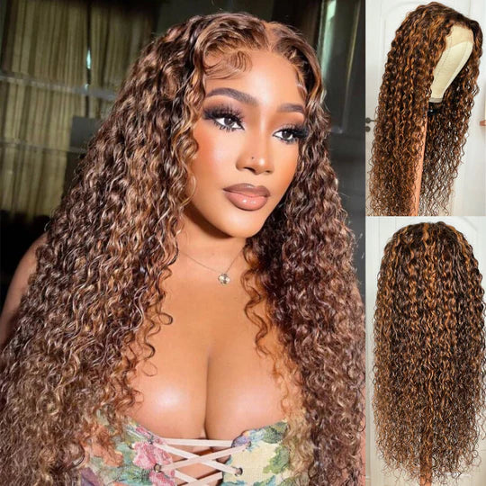 Tuneful Highlight Curly Frontal Wigs