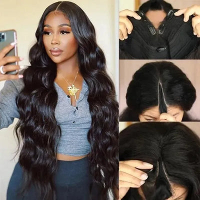 Tuneful Vpart Body Wave Super Natural Wigs Remy Human Hair No Leave Out  For Women