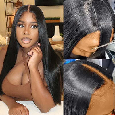 Tuneful Silk Straight Straight U Part Wig Virgin Remy Human Hair Soft Wigs 150% Density Human Hair Wig