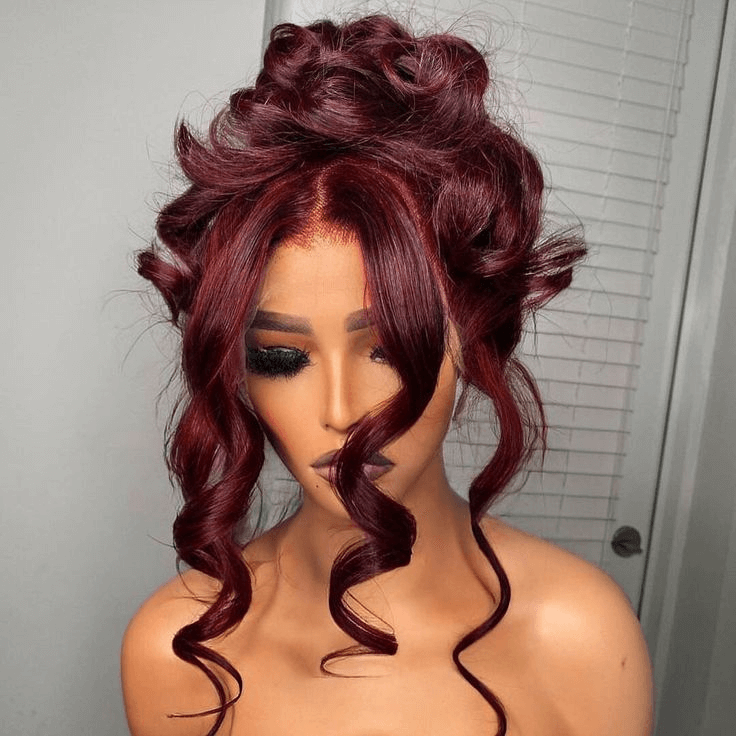 Tuneful 99j Colored 13x4 5x5 HD Lace Frontal Closure Human Hair Wigs Body Wave Wigs 180% Density