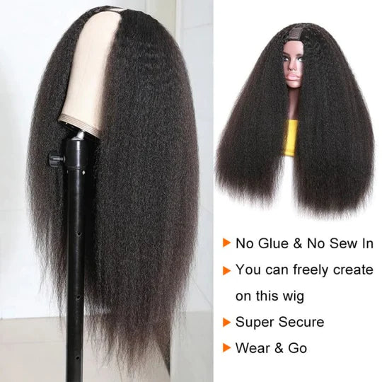 Tuneful Full And Thick Kinky Straight U Part Wig Glueless Human Hair Wigs