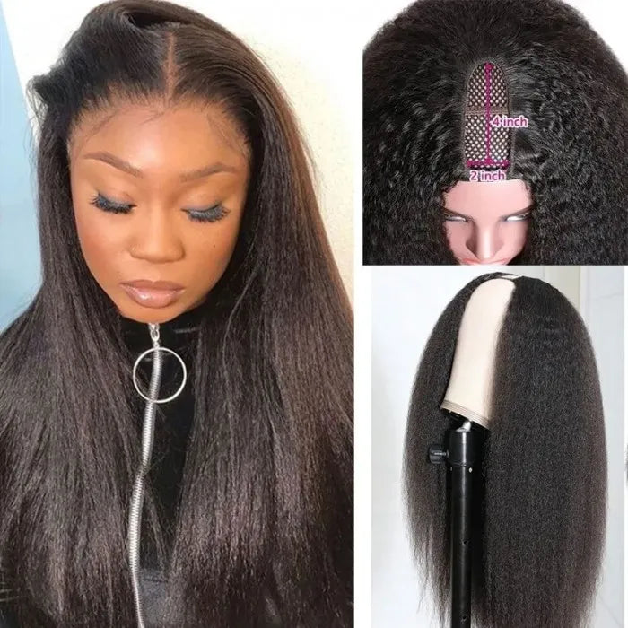 Tuneful Full And Thick Kinky Straight U Part Wig Glueless Human Hair Wigs