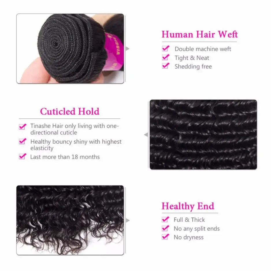 Tuneful Brazilian Deep Wave Hair 4 Bundles Remy Human Hair Weft Weaving Hair Extensions