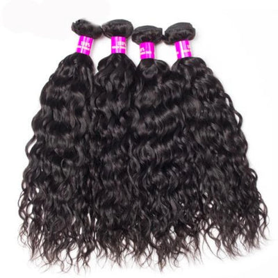 Tuneful 10A Water Wave Human Hair 4 Bundles With 13x4 Lace Frontal 100% Remy Human Hair